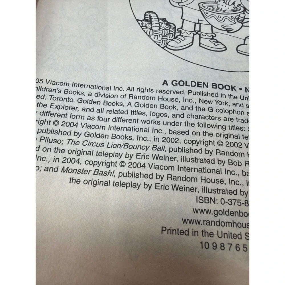 Vintage Golden Books Dora the Explorer Coloring Book Kids 5-in-1 Activity 2004